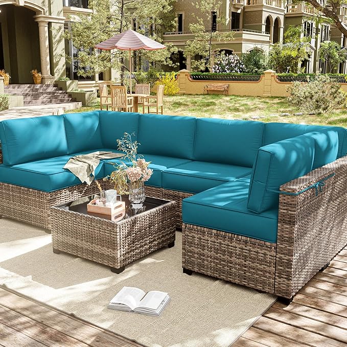 14 Pcs Outdoor Cushion Slipcovers Patio Cushion Covers Replacement Waterproof with Zipper for Outdoor Furniture, Patio Sofa Couch 3 Sizes, Covers Only
