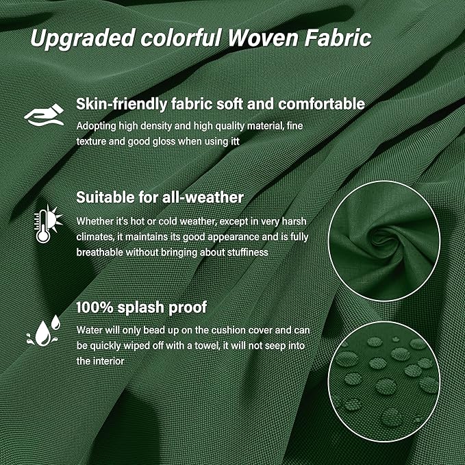 14 Pcs Outdoor Cushion Covers Patio Cushion Slipcovers Replacement Splash Proof with Zipper for Outdoor Furniture, Patio Sofa Couch 3 Sizes, Covers Only