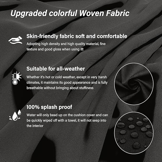 14 Pcs Outdoor Cushion Covers Patio Cushion Slipcovers Replacement Splash Proof with Zipper for Outdoor Furniture, Patio Sofa Couch 3 Sizes, Covers Only