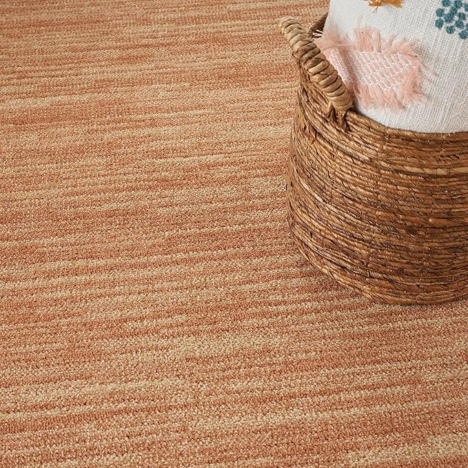 Nourison Home Essentials Indoor/Outdoor Rust 4' x Round Area Rug, Easy Cleaning, Non Shedding, Bed Room, Living Room, Dining Room, Backyard, Deck, Patio (4 Round)