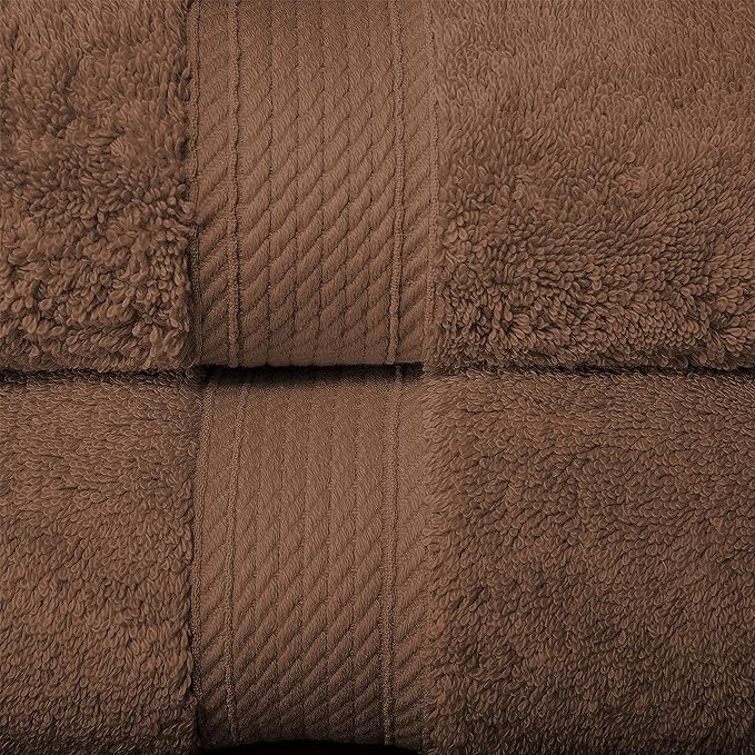 BLUENILEMILLS Premium Towel Collection, Egyptian Cotton Towels for Shower and Bathroom Assorted 2-Piece Towel Set, 30" x 55", Chocolate by Blue Nile Mills