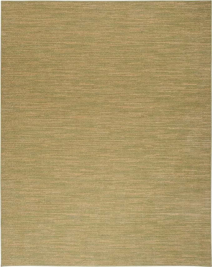 Nourison Home Essentials Indoor/Outdoor Green Gold 7' x 10' Area Rug, Easy Cleaning, Non Shedding, Bed Room, Living Room, Dining Room, Backyard, Deck, Patio (7x10)