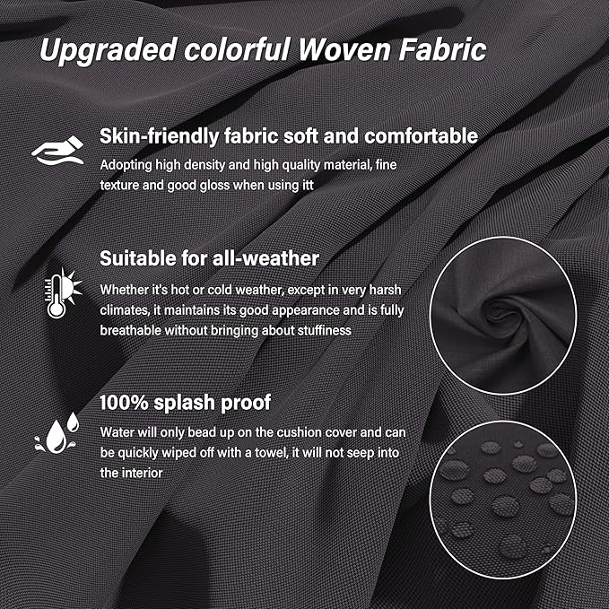 14 Pcs Outdoor Cushion Covers Patio Cushion Slipcovers Replacement Splash Proof with Zipper for Outdoor Furniture, Patio Sofa Couch 3 Sizes, Covers Only