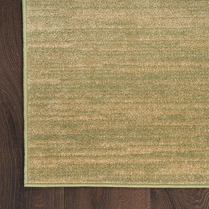 Nourison Home Essentials Indoor/Outdoor Green Gold 7' x 10' Area Rug, Easy Cleaning, Non Shedding, Bed Room, Living Room, Dining Room, Backyard, Deck, Patio (7x10)