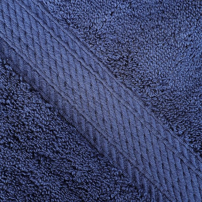 BNM Egyptian Cotton Heavyweight Towels, Ideal For Bathroom, Shower, Spa, Hotel, 800 GSM, Face/ Washcloths, Hand Towels, Bath Towels, Highly-Absorbent, Luxury Home Basics, 9 Piece Towel Set, Navy Blue